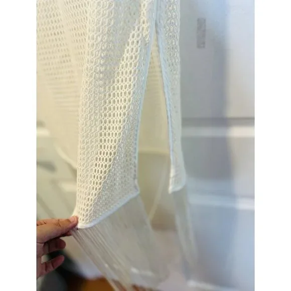 My Beachy Side Camelia Maxi Skirt Small White Cotton Lace Fringe Swim Cover Up - Picture 6 of 10